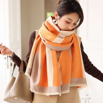 Bufanda de Cachemira Gruesa Coreana para Mujer - Primavera y Otoño - Image 3
