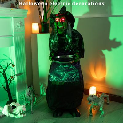 Placa Decorativa Bruja Halloween con Activación por Voz e Inducción Inteligente