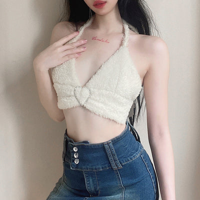 Camiseta Halter con Corazón de Diamante y Tirantes Ajustables - Image 3