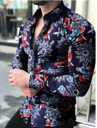 Camisa Manga Larga Ajustada para Hombre Musculoso