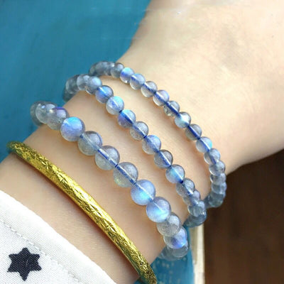 Pulsera de Piedra Lunar Azul - Cuentas Sueltas de Luz Moonstone - Image 3