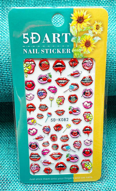 Stickers de Uñas 3D con Relieve - Diseño Cuadros y Moños para Verano - Image 52