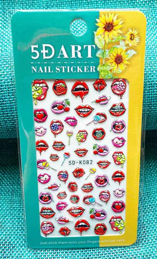 Stickers de Uñas 3D con Relieve - Diseño Cuadros y Moños para Verano - Image 52