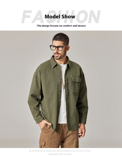Chamarra Overol Retro Americana para Hombre en Algodón Pesado - Image 10