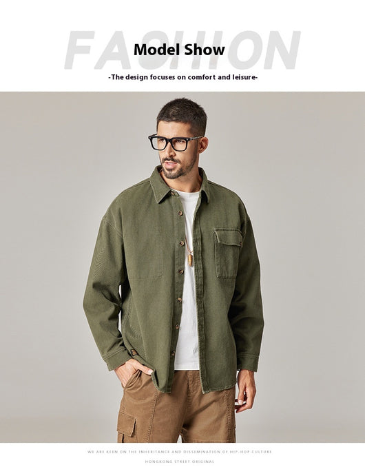 Chamarra Overol Retro Americana para Hombre en Algodón Pesado - Image 10