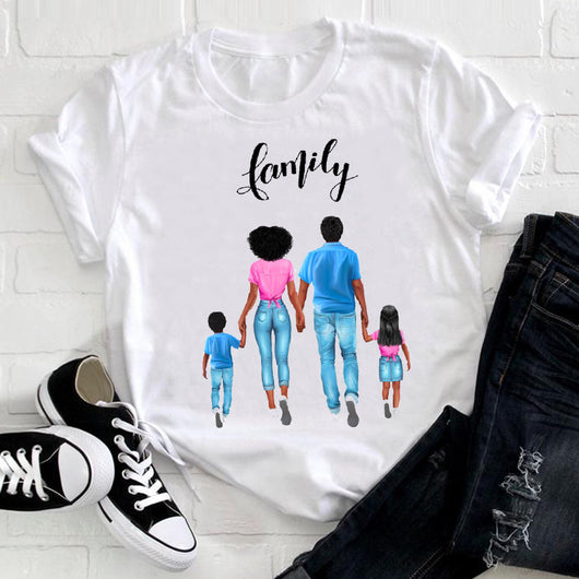 Playera Blanca Estampada para Familia - Conjunto de Cuatro Personas - Image 12