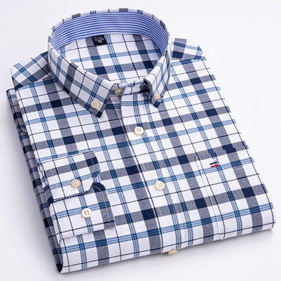 Camisa de Cuadros de Algodón Puro para Hombre - Image 13