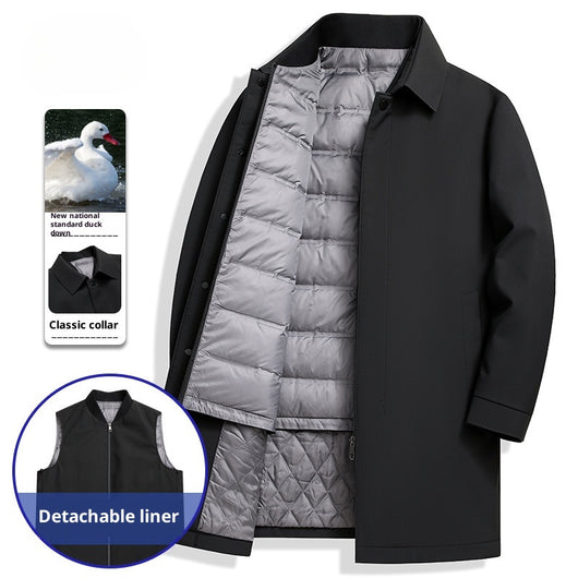Chaqueta de Plumas de Pato Blanca para Hombre - Estilo Casual Ejecutivo