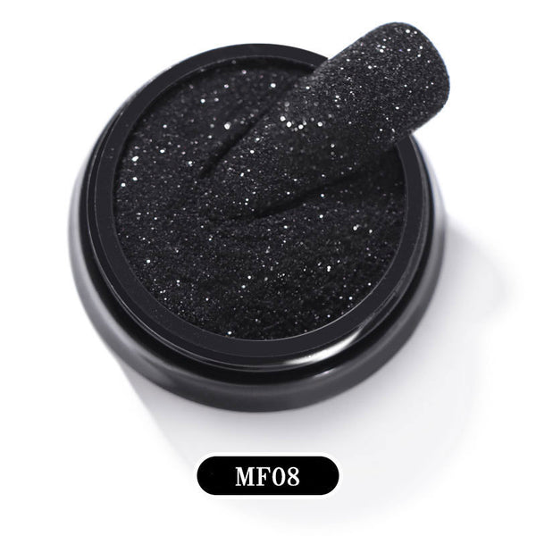 Polvo de Uñas Efecto Gasa Starlight Negro - Acabado Azucarado Premium - Image 5