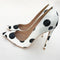 Tacones Altos con Diseño Geométrico Blanco y Negro - Puntos y Ondas