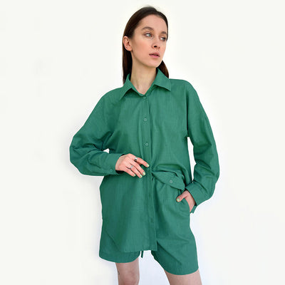 Camisa Larga de Algodón y Lino para Mujer - Colección Otoño Temprano - Image 16
