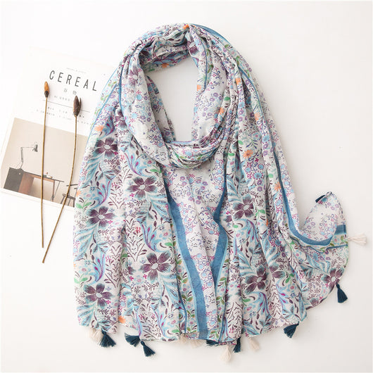 Pañuelo Artesanal Bohemio de Algodón y Lino con Estampado Retro Patchwork - Image 36