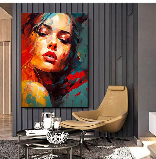 Cuadro Abstracto de Mujer Elegante al Óleo - Pintura Hecha a Mano para Decoración Moderna - Image 2