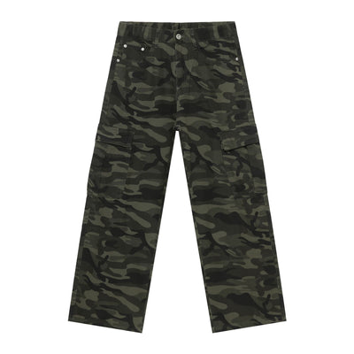 Pantalones Vaqueros Cargo Retro Camuflaje con Bolsillos Grandes - Image 6