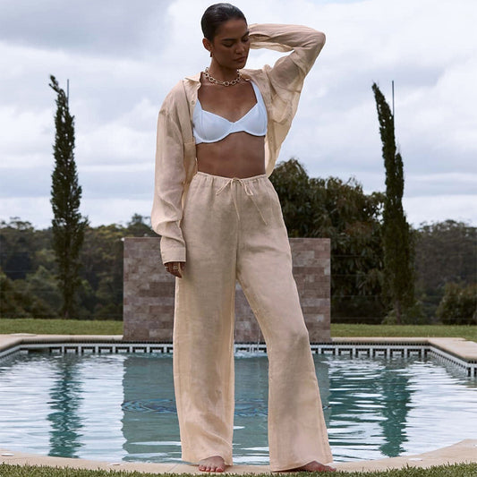 Traje Ejecutivo de Algodón: Camisa y Pantalón de Dos Piezas