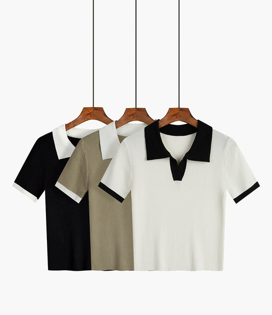 Blusa Corta de Manga Corta Estilo Relajado Primavera - Image 2