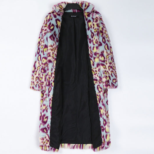 Abrigo de Piel Estampado Leopardo Mujer Largo Slim Invierno - Image 12