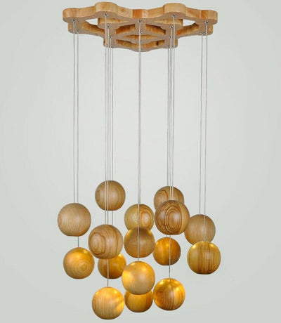 Lámpara Colgante de Esferas de Madera Estilo Nórdico - Image 8
