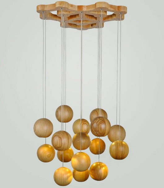 Lámpara Colgante de Esferas de Madera Estilo Nórdico - Image 8