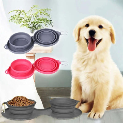 Comedero Doble Plegable de Goma para Mascotas - Perros y Gatos - Image 5