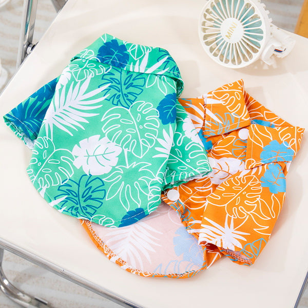 Camisa Hawaiana Playa para Mascotas con Diseño de Hojas