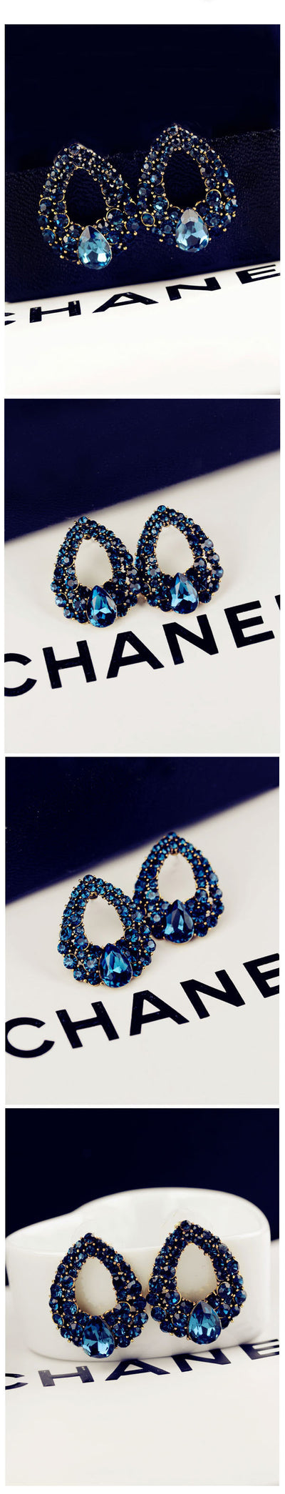 Aretes de Diamante Zafiro Gota de Agua - Diseño Elegante - Image 5