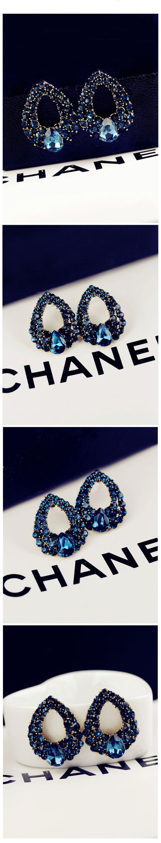 Aretes de Diamante Zafiro Gota de Agua - Diseño Elegante - Image 5