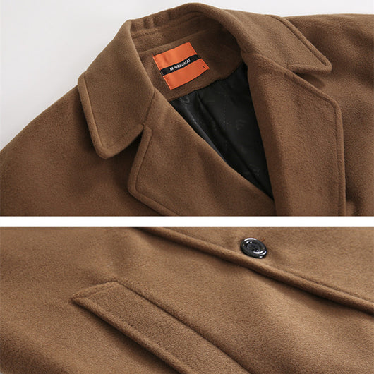 Abrigo Largo Suelto de Lana Estilo Coreano para Hombre - Image 7