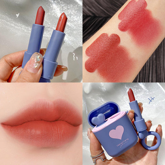 Estuche Organizador Doble Tubo para Labiales Mate y Auriculares Portátil - Image 2