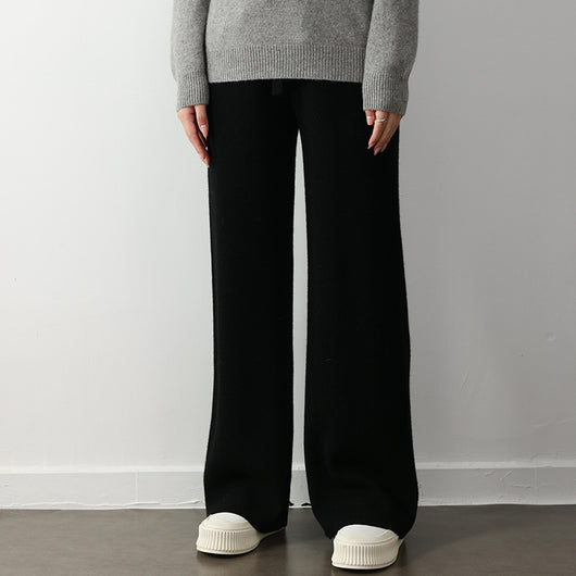 Pantalones Rectos Anchos con Cintura Elástica y Cordones - Image 3