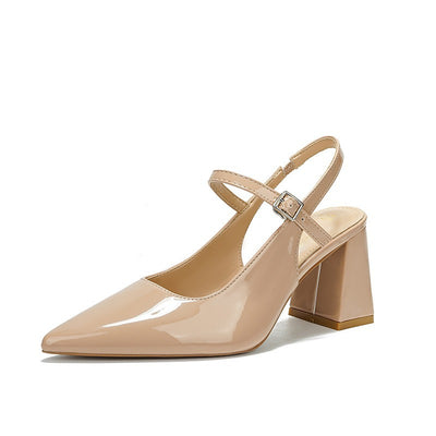 Sandalias de Tacón Alto Punta Afilada con Tacón Robusto Estilo Retro - Image 2