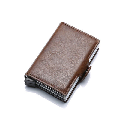 Cartera Minimalista de Cuero y Metal para Tarjetas Bancarias - Image 5