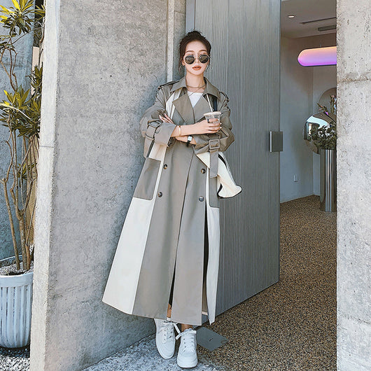 Cortavientos Oversized Estilo Británico con Costuras Contrastantes - Image 11