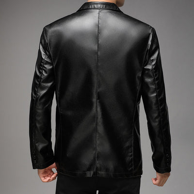 Chaqueta de Cuero PU Casual para Hombre Joven y Adulto - Image 4