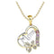 Mother's Day Gift Hollow Heart English Letter Love Mom Rhinestone Butterfly Finger Ring Jewelry Gift Twotone Necklace