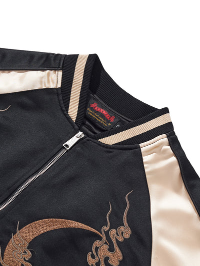 Chamarra Beisbolera Casual para Hombre con Bordado de Bestia Mitológica Qilin - Image 8