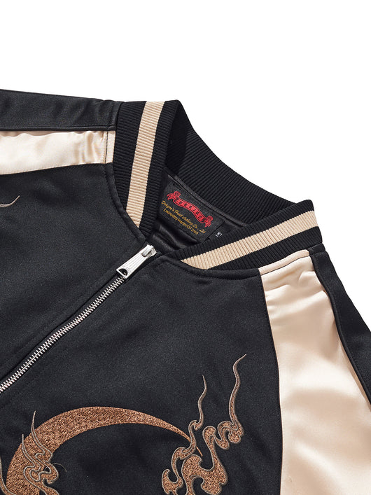 Chamarra Beisbolera Casual para Hombre con Bordado de Bestia Mitológica Qilin - Image 8