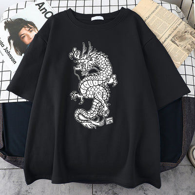 Playera Hombre Dragón Japonés Estampado Minimalista - Image 20