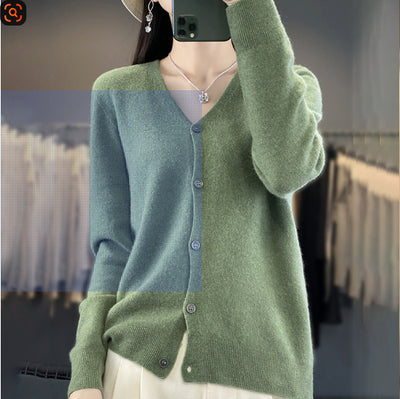 Cardigan Corto Cuello V para Mujer - Suéter Exterior Versátil - Image 13
