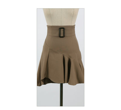 Conjunto Elegante Dos Piezas: Blusa de Encaje Cuello Alto con Falda Volantes - Image 15