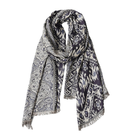 Bufanda Étnica de Algodón Jacquard para Hombre con Borlas - Cálida y Suave - Image 5