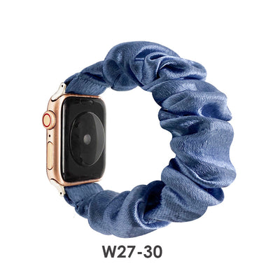 Anillo Elástico de Satén Estampado de Colores Sólidos - Image 26