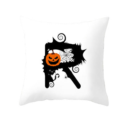 Funda de Cojín de Halloween con Letras Divertidas en Piel de Durazno para Hogar y Oficina - Image 26