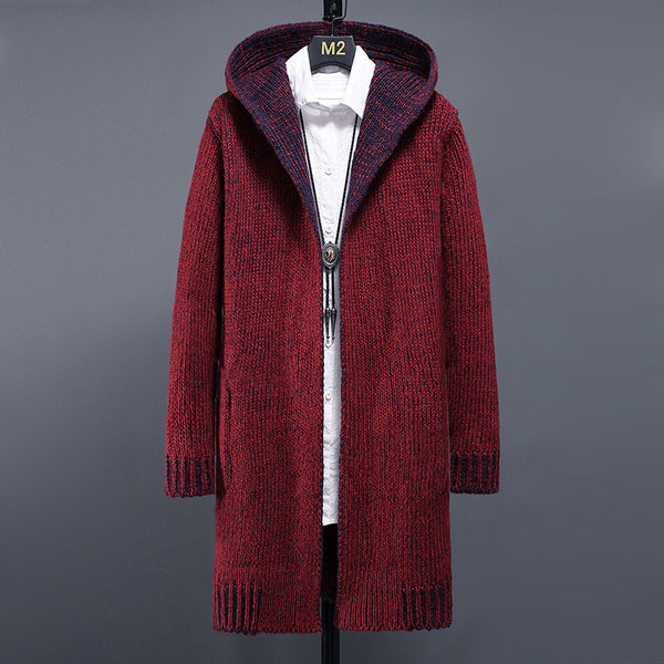 Cardigan Tejido Holgado con Capucha para Hombre - Suéter Casual