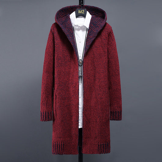Cardigan Tejido Holgado con Capucha para Hombre - Suéter Casual - Image 2