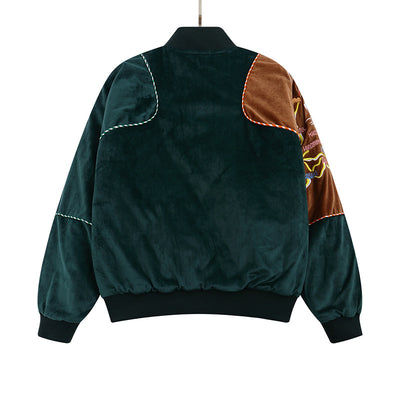 Chaqueta de Béisbol Terciopelo Bordado - Abrigo de Algodón Premium - Image 4