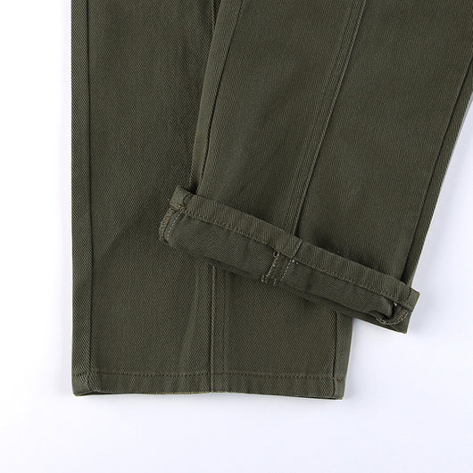 Pantalones Cargo Retro Cintura Baja con Bolsillos - Image 12