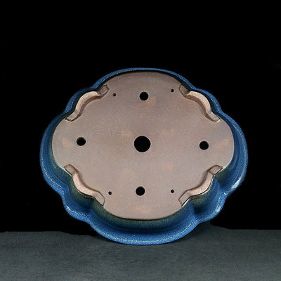 Maceta Bonsái Artesanal Cerámica Púrpura Jun Azul - Diseño Begonia Vintage - Image 3
