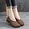 Zapatos de Cuero Retro con Tacón Bajo para Mujer