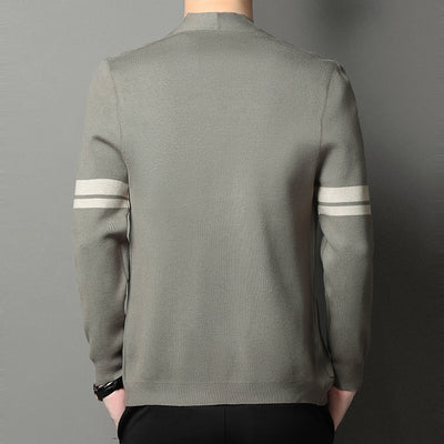 Suéter Abrigo Hombre Invierno Tejido Grueso Jacquard Manga Larga - Image 4
